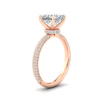 Load image into Gallery viewer, Princess-cut-triple-row-underhalo-pave-engagement-ring-in-rose-gold-fd11557prr-nl-rg.jpg