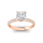 Load image into Gallery viewer, Princess-cut-triple-row-underhalo-pave-engagement-ring-in-rose-gold-fd11557prr-nl-rg.jpg