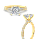 Load image into Gallery viewer, Princess-cut-triple-row-underhalo-pave-engagement-ring-in-yellow-gold-fd11557prr-nl-yg.jpg