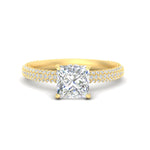 Load image into Gallery viewer, Princess-cut-triple-row-underhalo-pave-engagement-ring-in-yellow-gold-fd11557prr-nl-yg.jpg