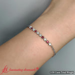 Load image into Gallery viewer, Round-gold-chain-bar-bracelet-with-ruby-in-14k-white-gold-fdbrc10587ro-1.jpg?v=1774334805