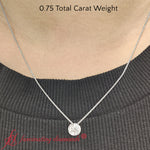 Load image into Gallery viewer, round-bezel-0.75-carat-solitaire-pendant-in-14k-white-gold-fdpd10538ro-0-75-ct-fancyneck