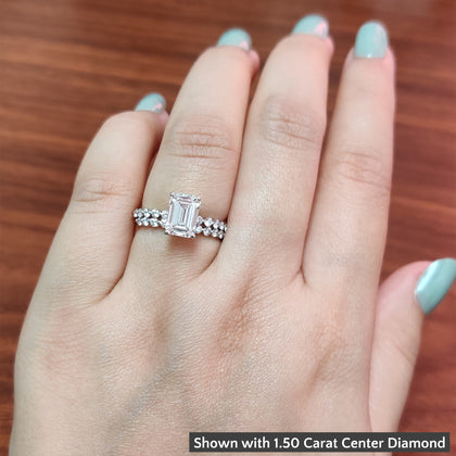 Shared Prong Engagement Ring Set
