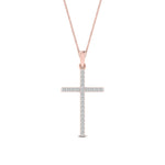 Load image into Gallery viewer, Simple-diamond-cross-pendant-in-rose-gold-FD-PD10797ANGLE1-NL-RG