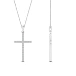 Load image into Gallery viewer, Simple-diamond-cross-pendant-in-white-gold-FD-PD10797ANGLE2-NL-WG