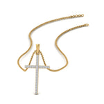 Load image into Gallery viewer, Simple-diamond-cross-pendant-in-yellow-gold-FD-PD10797-NL-YG