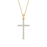 Load image into Gallery viewer, Simple-diamond-cross-pendant-in-yellow-gold-FD-PD10797ANGLE1-NL-YG