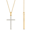 Load image into Gallery viewer, Simple-diamond-cross-pendant-in-yellow-gold-FD-PD10797ANGLE2-NL-YG