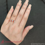 Load image into Gallery viewer, Teardrop 7 Stone Wedding Band