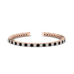 Load image into Gallery viewer, Tennis-Diamond-Bracelet-4-Carat-In-Rose-Gold-FDBRC8635ROGBLACK-4.00_20CT-NL-RG