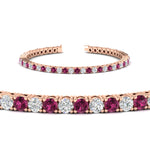 Load image into Gallery viewer, Tennis-Diamond-Bracelet-4-Carat-In-Rose-Gold-FDBRC8635ROGSADRPIANGLE2-4.00_20CT-NL-RG