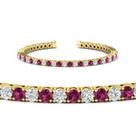 Load image into Gallery viewer, Tennis-Diamond-Bracelet-4-Carat-In-Yellow-Gold-FDBRC8635ROGSADRPIANGLE2-4.00_CT-NL-YG