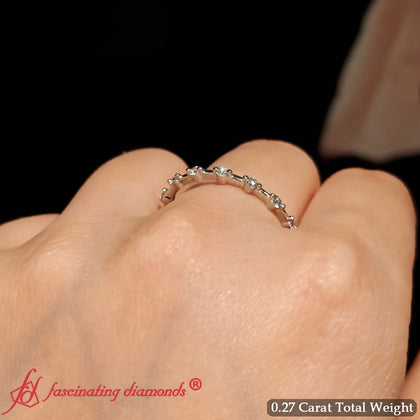 Thin Spaced Out Stack Wedding Band
