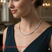 Three-stone-triangle-style-diamond-tennis-necklace-rose-gold-fdnk11335-model-1000