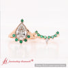Load image into Gallery viewer, TiaraPearBezelEmeraldLabDiamondWeddingRingSetIn18KRoseGold-FD9670-10?v=1761911422