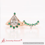 Load image into Gallery viewer, Tiara Pear Bezel Wedding Ring Set