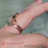 Load image into Gallery viewer, TiaraPearBezelEmeraldLabDiamondWeddingRingSetIn18KRoseGold-FD9670-7?v=1761911422