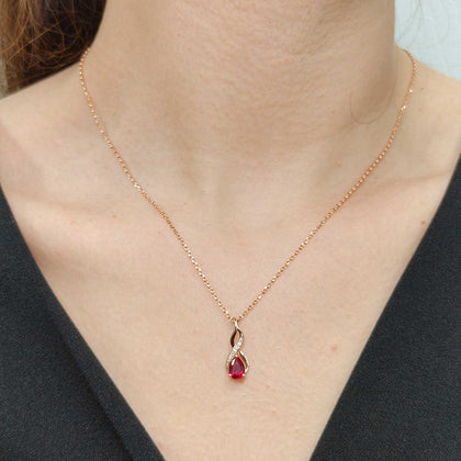 Twisted Pear Shaped Diamond Necklace