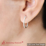 Load image into Gallery viewer, U_Prong_Hoop_Lab_Diamond_Earring_In_14K_Yellow_Gold-FDEAR10803