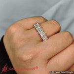 Load image into Gallery viewer, Wedding-band-princess-cut-white-diamond-in-14K-white-gold-FD8008PRB-2.5CT-6