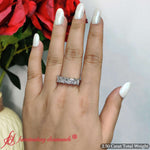 Load image into Gallery viewer, Wedding-band-princess-cut-white-diamond-in-14K-white-gold-FD8008PRB-2.5CT-9