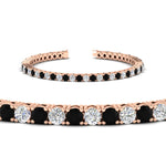 Load image into Gallery viewer, Womens-Diamond-Tennis-Bracelet-5-Carat-With-Balack-Diamond-In-Rose-Gold-FDBRC8635ROGBLACKANGLE2-5.00_CT-NL-RG