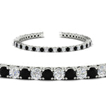 Load image into Gallery viewer, Womens-Diamond-Tennis-Bracelet-5-Carat-With-Balack-Diamond-In-White-Gold-FDBRC8635ROGBLACKANGLE2-5.00_CT-NL-WG