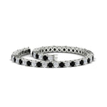 Load image into Gallery viewer, Womens-Diamond-Tennis-Bracelet-5-Carat-With-Balack-Diamond-In-White-Gold-FDBRC8635ROGBLACKANGLE4-5.00_CT-NL-WG