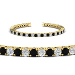Load image into Gallery viewer, Womens-Diamond-Tennis-Bracelet-5-Carat-With-Balack-Diamond-In-Yellow-Gold-FDBRC8635ROGBLACKANGLE2-5.00_CT-NL-YG