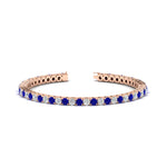 Load image into Gallery viewer, Womens-Diamond-Tennis-Bracelet-5-Carat-With-Blue-Sapphire-In-Rose-Gold-FDBRC8635ROGSABL-5.00_CT-NL-RG