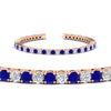 Load image into Gallery viewer, Womens-Diamond-Tennis-Bracelet-5-Carat-With-Blue-Sapphire-In-Rose-Gold-FDBRC8635ROGSABLANGLE2-5.00_CT-NL-RG