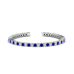 Load image into Gallery viewer, Womens-Diamond-Tennis-Bracelet-5-Carat-With-Blue-Sapphire-In-White-Gold-FDBRC8635ROGSABL-5.00_CT-NL-WG