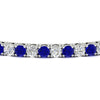 Load image into Gallery viewer, Womens-Diamond-Tennis-Bracelet-5-Carat-With-Blue-Sapphire-In-White-Gold-FDBRC8635ROGSABLANGLE5-5.00_CT-NL-WG