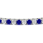 Load image into Gallery viewer, Womens-Diamond-Tennis-Bracelet-5-Carat-With-Blue-Sapphire-In-White-Gold-FDBRC8635ROGSABLANGLE5-5.00_CT-NL-WG