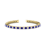 Load image into Gallery viewer, Womens-Diamond-Tennis-Bracelet-5-Carat-With-Blue-Sapphire-In-Yellow-Gold-FDBRC8635ROGSABL-5.00_CT-NL-YG