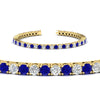 Load image into Gallery viewer, Womens-Diamond-Tennis-Bracelet-5-Carat-With-Blue-Sapphire-In-Yellow-Gold-FDBRC8635ROGSABLANGLE2-5.00_CT-NL-YG