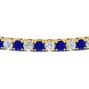 Load image into Gallery viewer, Womens-Diamond-Tennis-Bracelet-5-Carat-With-Blue-Sapphire-In-Yellow-Gold-FDBRC8635ROGSABLANGLE5-5.00_CT-NL-YG