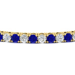 Load image into Gallery viewer, Womens-Diamond-Tennis-Bracelet-5-Carat-With-Blue-Sapphire-In-Yellow-Gold-FDBRC8635ROGSABLANGLE5-5.00_CT-NL-YG
