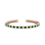 Load image into Gallery viewer, Womens-Diamond-Tennis-Bracelet-5-Carat-With-Green-Emerald-In-Rose-Gold-FDBRC8635ROGEMGR-5.00_CT-NL-RG
