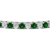 Load image into Gallery viewer, Womens-Diamond-Tennis-Bracelet-5-Carat-With-Green-Emerald-In-White-Gold-FDBRC8635ROGEMGRANGLE5-5.00_CT-NL-WG