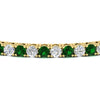 Load image into Gallery viewer, Womens-Diamond-Tennis-Bracelet-5-Carat-With-Green-Emerald-In-Yellow-Gold-FDBRC8635ROGEMGRANGLE5-5.00_CT-NL-YG