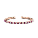 Load image into Gallery viewer, Womens-Diamond-Tennis-Bracelet-5-Carat-With-Pink-Sapphire-In-Rose-Gold-FDBRC8635ROGSADRPI-5.00_CT-NL-RG