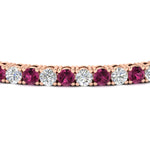 Load image into Gallery viewer, Womens-Diamond-Tennis-Bracelet-5-Carat-With-Pink-Sapphire-In-Rose-Gold-FDBRC8635ROGSADRPIANGLE5-5.00_CT-NL-RG