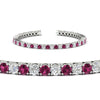 Load image into Gallery viewer, Womens-Diamond-Tennis-Bracelet-5-Carat-With-Pink-Sapphire-In-White-Gold-FDBRC8635ROGSADRPIANGLE2-5.00_CT-NL-WG