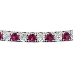 Load image into Gallery viewer, Womens-Diamond-Tennis-Bracelet-5-Carat-With-Pink-Sapphire-In-White-Gold-FDBRC8635ROGSADRPIANGLE5-5.00_CT-NL-WG