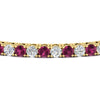 Load image into Gallery viewer, Womens-Diamond-Tennis-Bracelet-5-Carat-With-Pink-Sapphire-In-Yellow-Gold-FDBRC8635ROGSADRPIANGLE5-5.00_CT-NL-YG