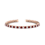Load image into Gallery viewer, Womens-Diamond-Tennis-Bracelet-5-Carat-With-Red-Ruby-In-Rose-Gold-FDBRC8635ROGRUDR-5.00_CT-NL-RG