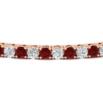 Load image into Gallery viewer, Womens-Diamond-Tennis-Bracelet-5-Carat-With-Red-Ruby-In-Rose-Gold-FDBRC8635ROGRUDRANGLE5-5.00_CT-NL-RG