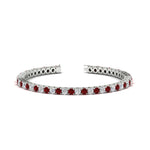 Load image into Gallery viewer, Womens-Diamond-Tennis-Bracelet-5-Carat-With-Red-Ruby-In-White-Gold-FDBRC8635ROGRUDR-5.00_CT-NL-WG