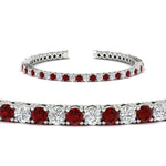Load image into Gallery viewer, Womens-Diamond-Tennis-Bracelet-5-Carat-With-Red-Ruby-In-White-Gold-FDBRC8635ROGRUDRANGLE2-5.00_CT-NL-WG